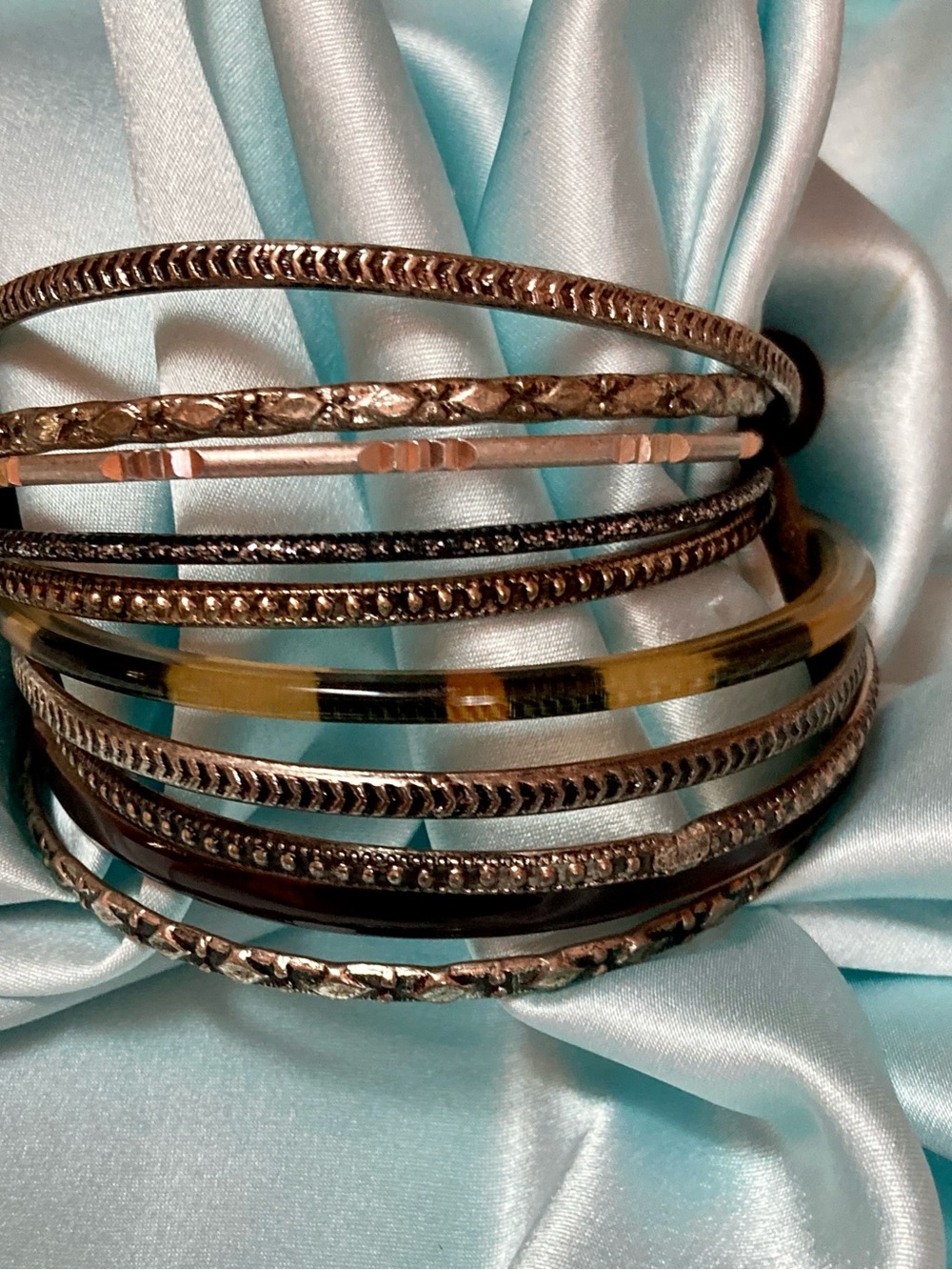 Bundle Boho Bracelets Mixed-Metal~ Tortoiseshell Bangle Set - Women Jewelry EUC